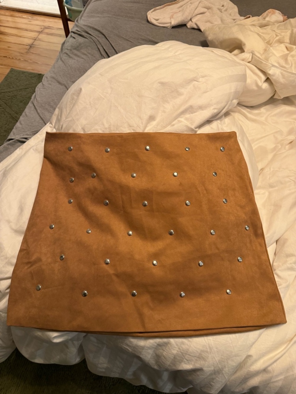 Future Collective studded faux suede mini skirt size 16